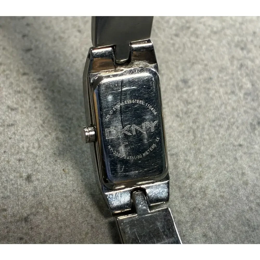DKNY Women's NY-3365 Stainless Steel Watch Black Rectangular Dial 13mm Working